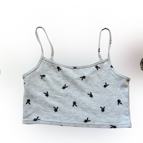 Playboy by PacSun Waffle Knit Crop Tank Top - Size M - Picture 6 of 8